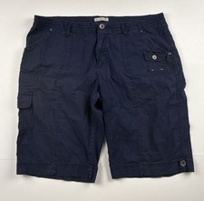 db established 1962 Women's Size 14 Blue Cargo Shorts Cotton Spandex Pockets