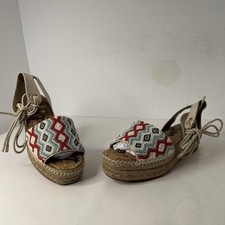 Sam Edelman Womens Neera beaded Ivory/Multi Espadrilles Size 8.5