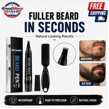 Waterproof Beard Pencil Filler Hair Grower Long Last Moustache Eyebrow Brush Pen
