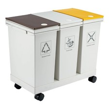 Waste Utility Plastic Bins Kitchen Bin Dual Compartment Rubbish Recycling