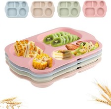 12 Inch Large Unbreakable Divided Plates for Adults kitchen, Wheat Straw Plate,