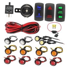 UTV Turn Signal Kit with Horn, Universal Street Legal Set with Rocker Switch