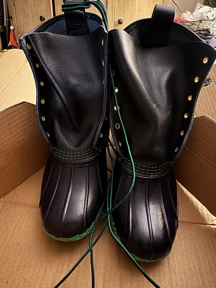 Raras Nuevas En Caja LL Bean Botas Para Mujer 9M Azul Marino Y Verde Foto 3 de 4