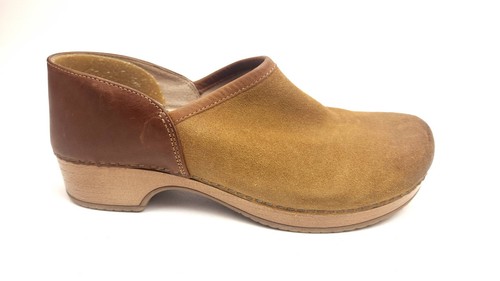 Dansko Women's Brenna Slip-On Clog - Tan Burnished Suede EU 40 US 9.5-10