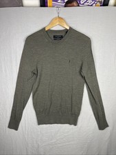 All Saints Sweater Mens Small Mode Merino Wool Knit Jumper Crew Neck Ramskull