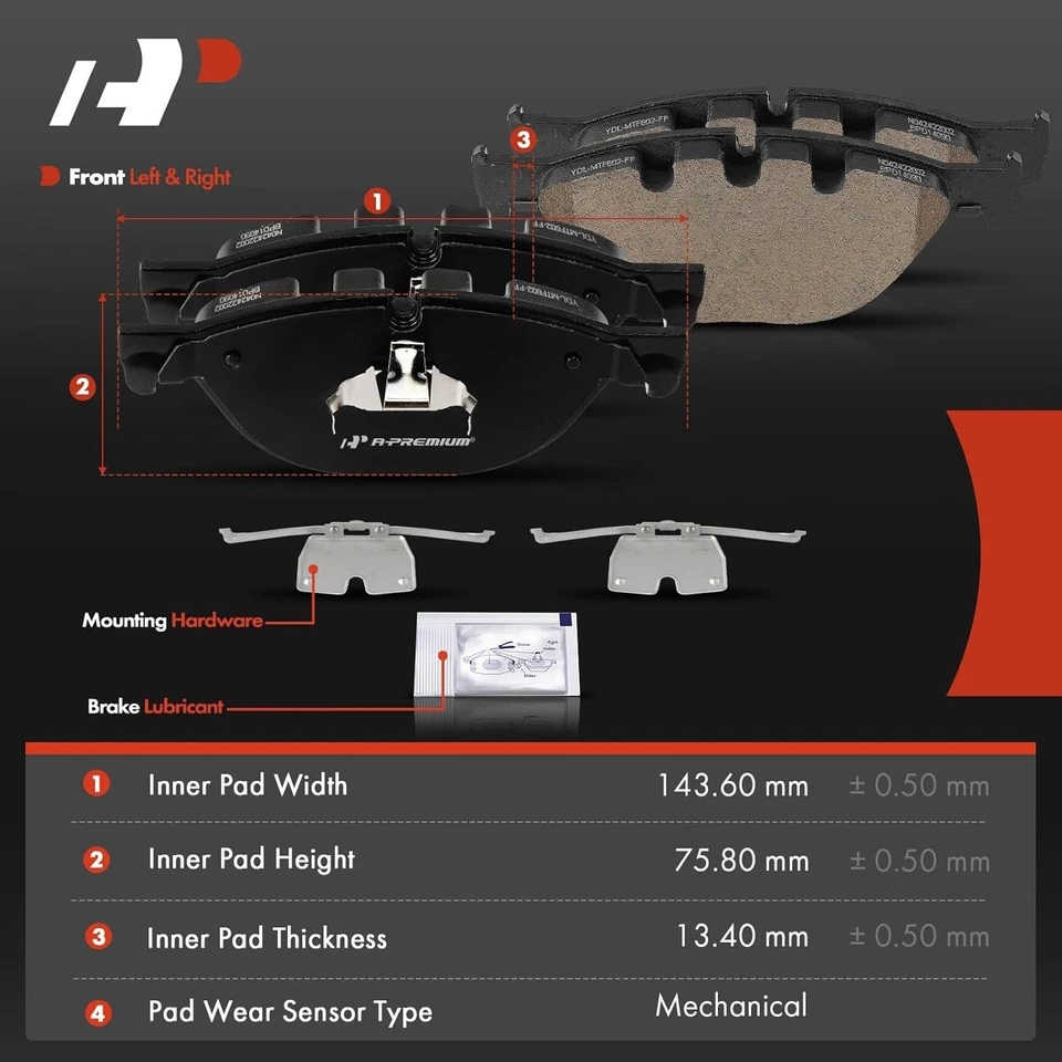 Front Drilled Brake Rotor & Ceramic Brake Pads for BMW 528i 535i GT 550i 740Li - Image 3 of 4