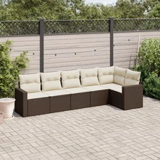 Garden Sofa Set Brown PE Rattan Large Modular Garden Sofa Set
