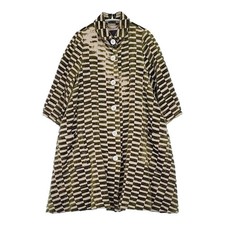 mina perhonen ns6204 floccus linen size 36 coat Beige khaki 6-0123T  