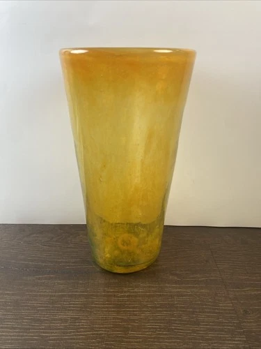 Blenko Orange Glass vase 11” Large Vintage