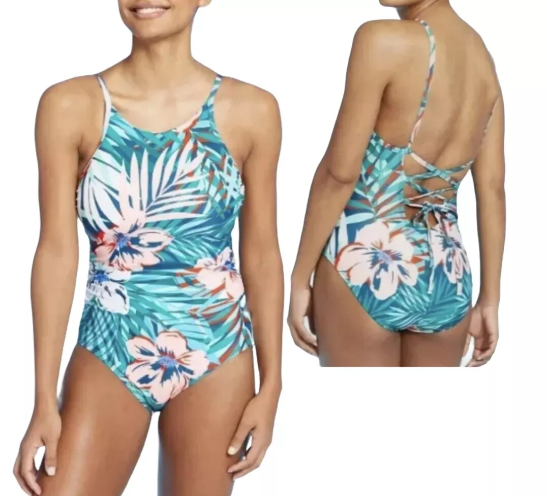 NEW Tropical Palm One Piece Swimsuit Flattering High Coverage Kona