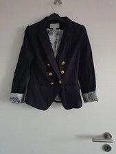Dunkelblauer Blazer H&M Mit Blumenmuster Größe 34 XS Marinelook marineblau blau