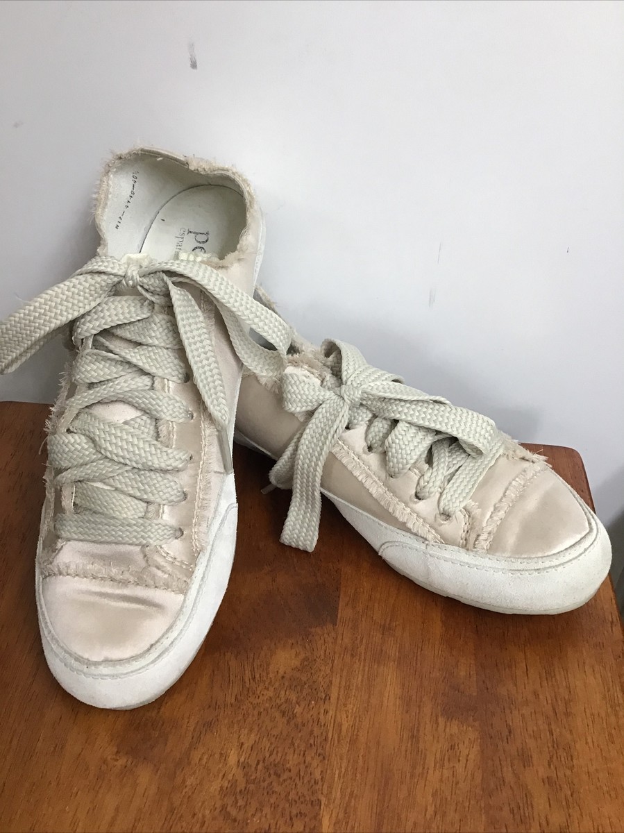Pedro Garcia Wide Lace Up Sneaker Light Pink Satin Suede