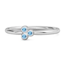 Dainty 2 MM Round Swiss Blue Topaz 925 Sterling Silver Tiny Women Ring