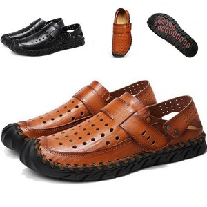New-Summer-Mens-Hollow-Out-Leather-Beach-Sandals-Casual-Outdoor-Slipper-Shoes