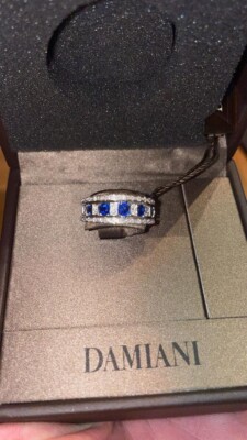 DAMIANI  White gold, diamonds and sapphires ring - 20039702_c