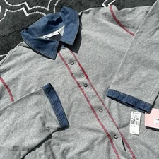 Hot Cotton Marc Ware Plus Size 3X Cotton Top Button Long Sleeve Shirt Comfy NWT