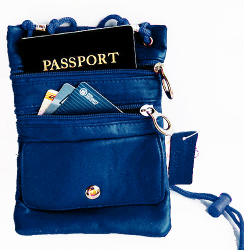 Genuine Leather Neck Travel Pouch Passport ID Phone Bag Crossbody U.S Seller - Picture 13 of 26