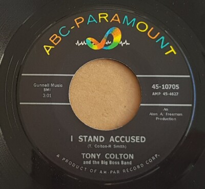 TONY COLTON- I Stand Accused. Blue eyed soul classic  REPRO -Hear both sides