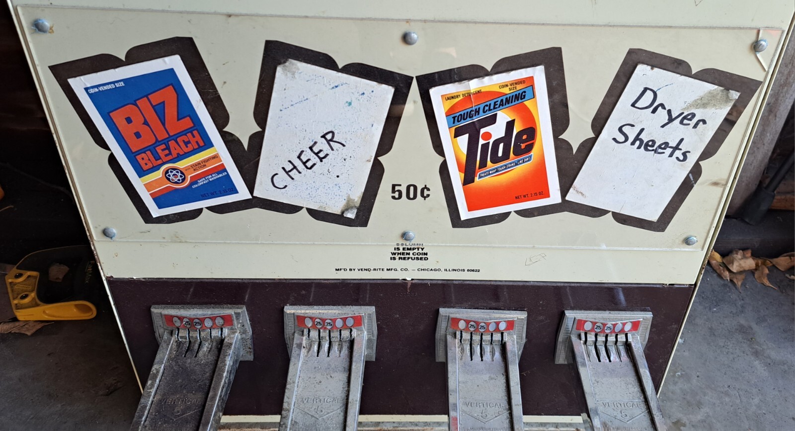 Vintage 1980s Laundry Bar Detergent Vending w/key VendRites CoinOp