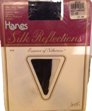 Vintage Pantyhose Hanes Silk Reflection Navy size C-D B005C