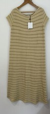Ladies Zara Size Small 8-10 Knitted Dress New With Tags Cream / Gold
