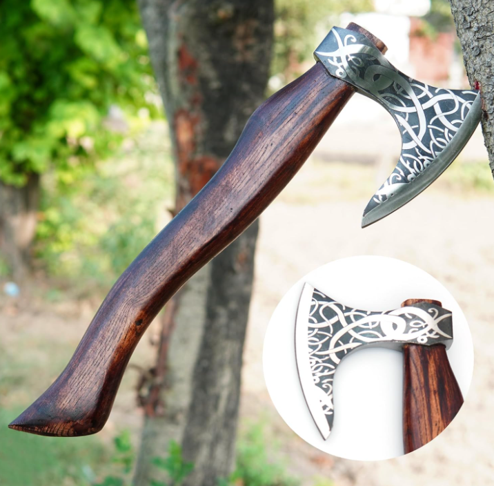 Custom Handmade Carbon Steel Viking Axe NORSE Axe Throwing Norse with