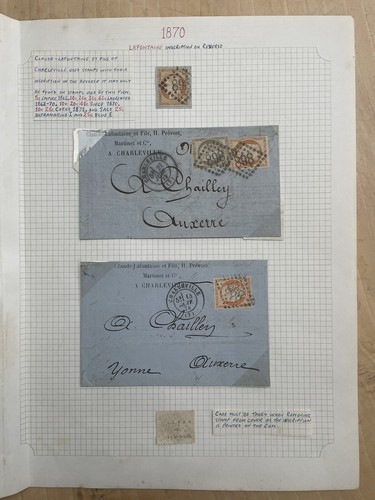 timbre Cérès lettre Lafontaine fils Prévot Martinet à Charleville préoblitéré