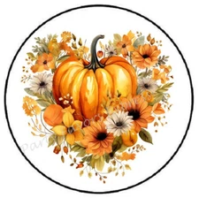 HEART PUMPKIN FLORAL AUTUMN FALL ENVELOPE SEALS LABELS STICKERS PARTY FAVORS