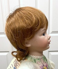 KRISSY DOLL WIG Strawberry Blond 8-9 short straight hair, back curly tendrils