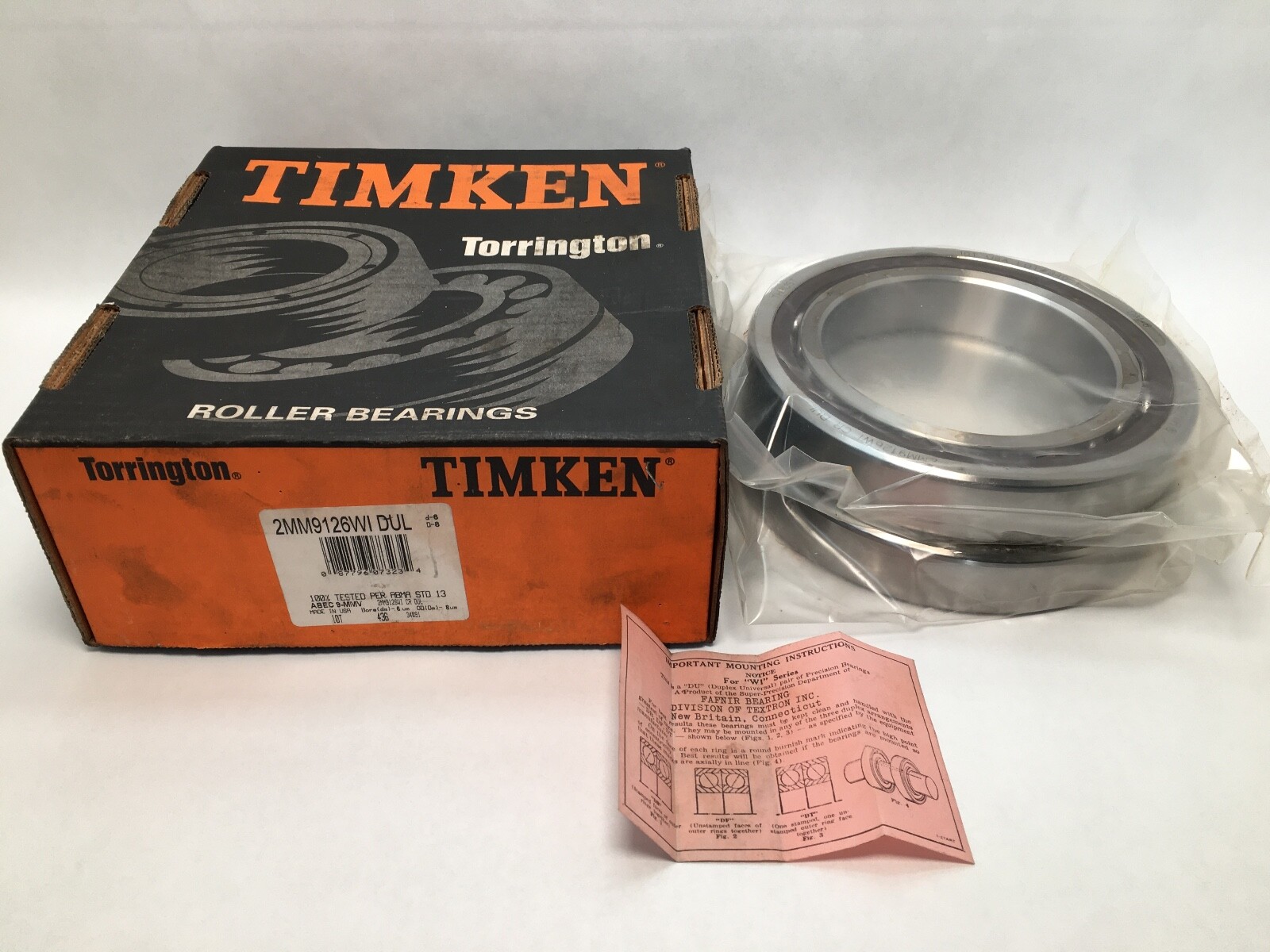 Timken Fafnir 2MM9126WI-DUL Bearing 130x200x33mm 7026 2Pcs