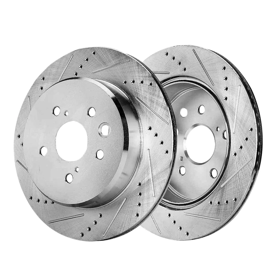 Rotores de freno de disco perforados traseros para IS300 IS350 GS350 IS200t GS450h GS200t RC200t Foto 3 de 4