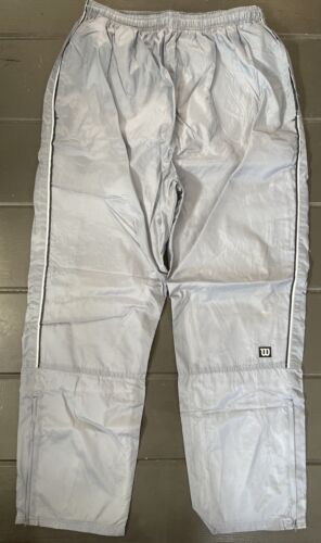 Vintage 90s Wilson Athletic Track SweatPants Jogger Tennis Logo Gray XL