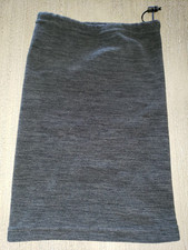 men women DARK GRAY NECK WARMER fleece PULL STRING one size fits most