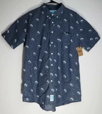 Golden Road Brewing Brist Mfg Button Up Shirt Men's XL Gray NWT Trees