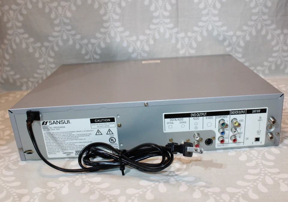 Sansui VRDVD4000A VCR VHS HiFi Video Cassette Grabadora y Reproductor de DVD Combo Probado Foto 4 de 4