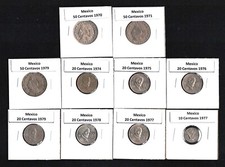 MEXICO 1970-1979 SET OF 10 COINS
