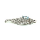 Sterling Silver Aquamarine & White Sapphire Angel Wing Pendant 1.20 Ctw — photo 6