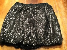 Cherokee Girls Black Sequin Pouf Skirt Sz L 10-12 VGUC