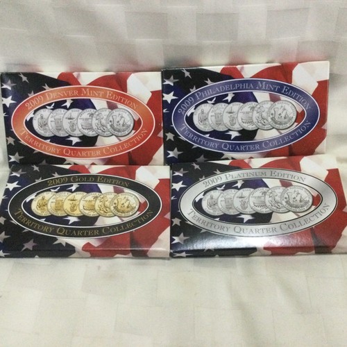 Territory Quarter Collection 2009 Platinum Gold Denver and Phili Mints USA Coins