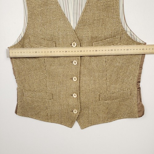 Ralph Lauren Waistcoat Women 10 Linen Silk Tweed Suit Vest Beige Button Up - Picture 7 of 11