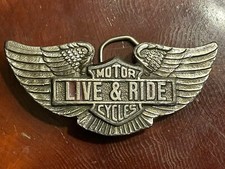 vintage Rare Hard To Find Harley Davidson Live Ride 1984 USA Buckle