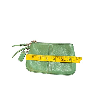 Coach Green Leather Wristlet Purse With Zipper Closure | eBay