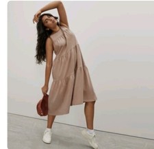 Everlane The Weekend Tiered Cotton Sleeveless Womens Dress Size S