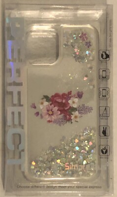 Smart Case iPhone 13 Max 12 11 8 XR Flower Floral Glitter Cute Phone Case Cover