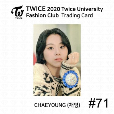 TWICE CHAEYOUNG 直筆サイン入りポストカード TWICE 2020 University Fashion Club Trading Card Photocard