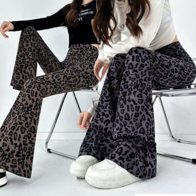 Women's High Waisted Print Stretch Bell Bottom Wide Leg Flare Palazzo Yoga  Pants