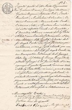 1841 DOCUMENT (IN ITALIAN) CIRCULAR CACHET - INK DRIED BY SAND GRAINS LAST PAGE