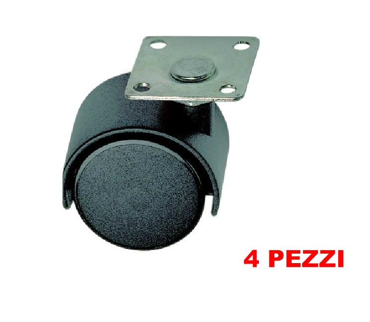 Rueda Giratorio de Nailon mm 40 con Placa para Muebles Carro 4 Pz (15553) s l1600 - Rueda Giratorio de Nailon mm 40 con Placa para Muebles Carro 4 Pz (15553)
