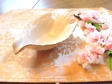 Lenox Ivory Bone China Dove Collecton Candy Dish Gold Rimmed USA 8"L