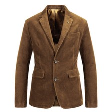 Spring New Corduroy Suit Retro Casual Flat Jacket Men's Solid Color Suit Coats
